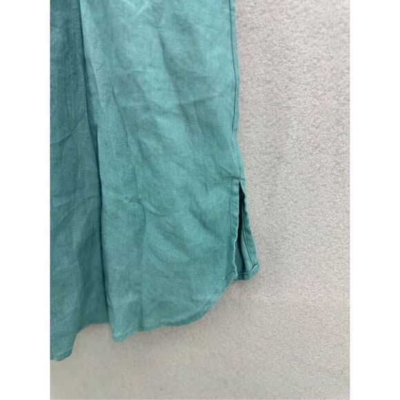 NWT Sigrid Olsen Womens Oversized Green Linen Sleeveless Halter Tank Dress XS - Picture 3 of 8